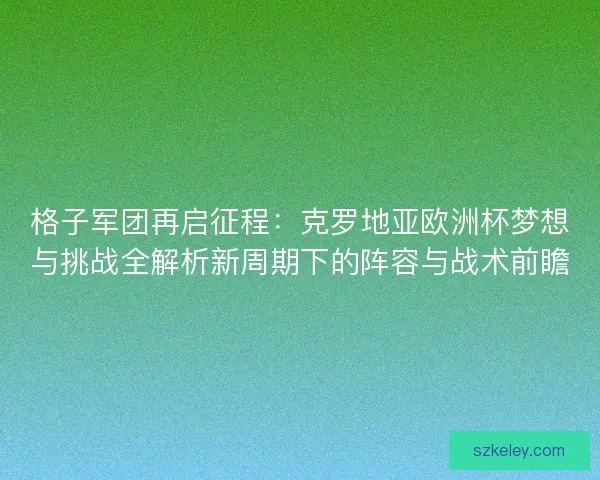 格子军团再启征程：克罗地亚欧洲杯梦想与挑战全解析新周期下的阵容与战术前瞻