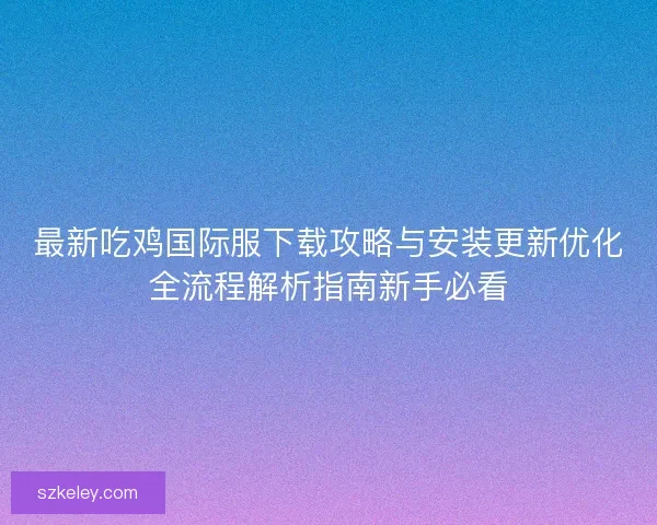 最新吃鸡国际服下载攻略与安装更新优化全流程解析指南新手必看